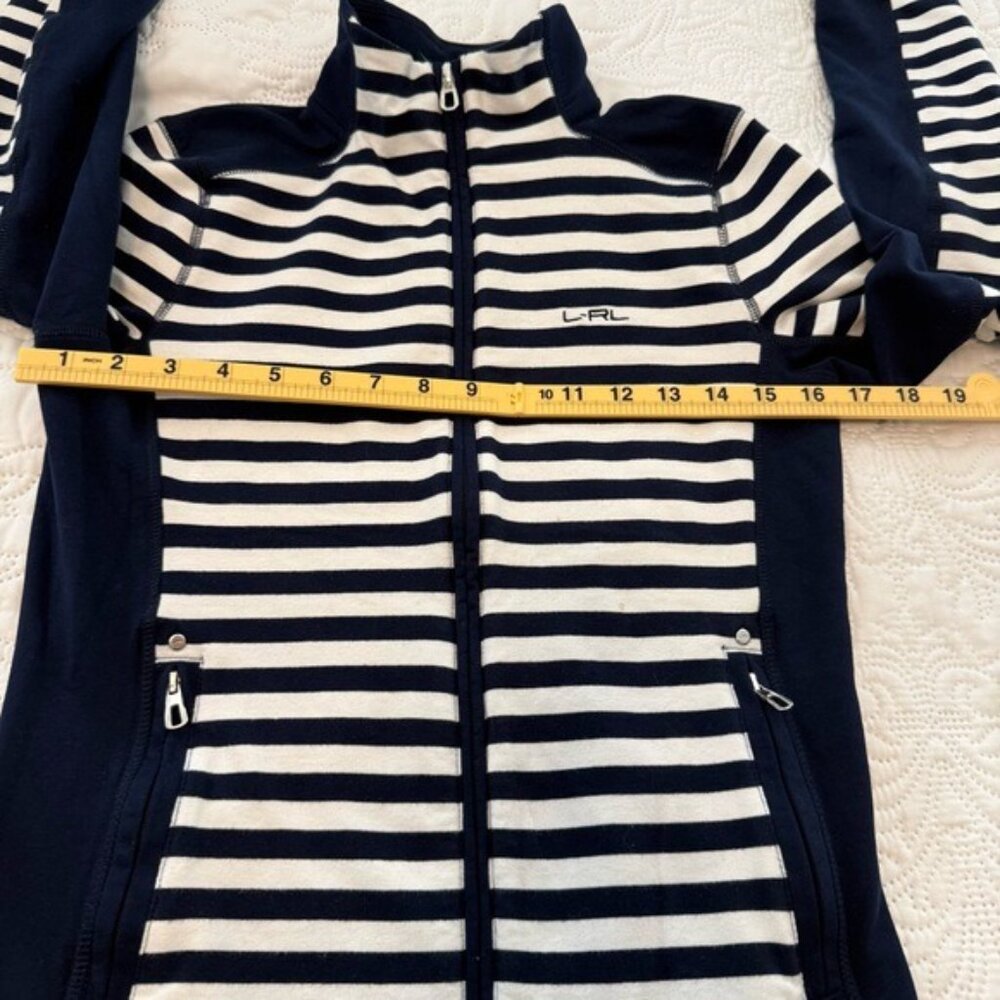 Lauren Ralph Lauren Active Women’s Zip Up Jacket Size Small Striped Retro - Picture 4 of 12